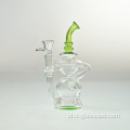 Bubbler Glass Recycler Rig Rig gliserin coil freezable diperkuat bulat bawah merokok pipa air pipa baru d